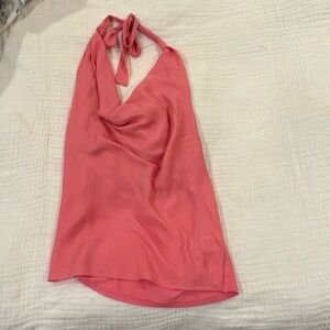 Anthropologie pink halter top - low back - size small - worn once